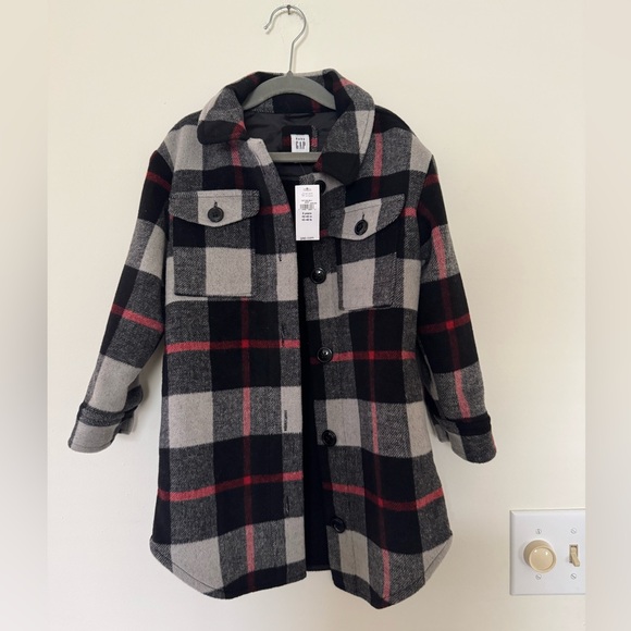 GAP Checkered Wool-Blend Jacket - Picture 1 of 3